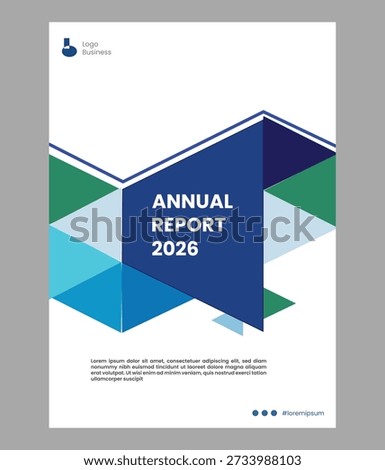 Template business cover geometric design annual report 2026-03
