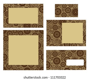 Template for business: envelope, business card and invitation on circle background