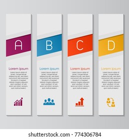 Plantilla para empresas con cuatro pasos. Ilustración del vector