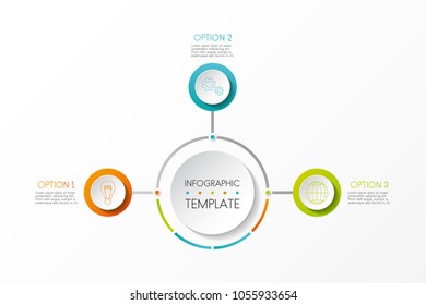Template of business graph with colourful options. Vector.