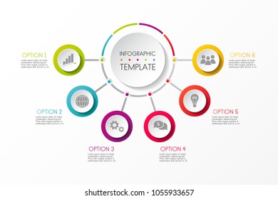 Template of business graph with colourful options. Vector.