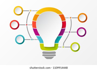 Template of business infographic - bulb. Vector.