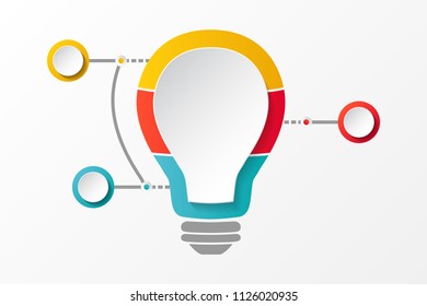 Template of business infographic - bulb. Vector.