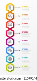 Template of business infographic with definied steps. Vector.