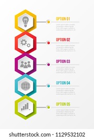 Template of business infographic with definied steps. Vector.