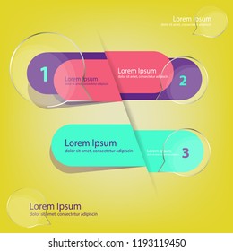 Template of business infographics for presentation, education, web design, brochures, leaflets. Bright colored banner tabs. Vector illustration.