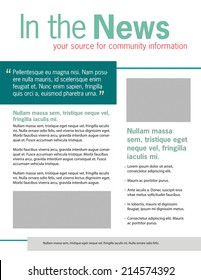Template for business or non-profit organization newsletter 
