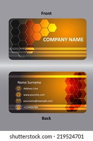 template  business orange card