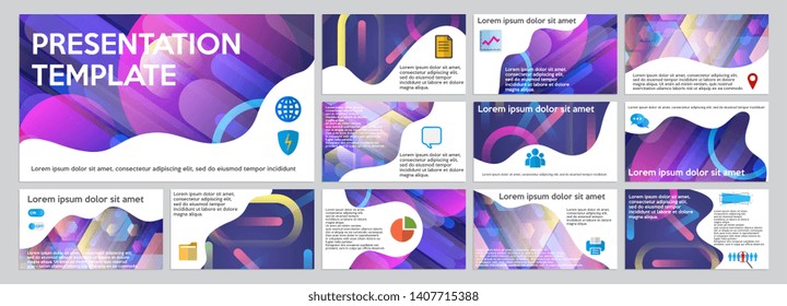 Template business presentation. Presentation templates set. Used in flyer and banner, annual report, for keynote presentation background, brochure design, website slider, landing page. 