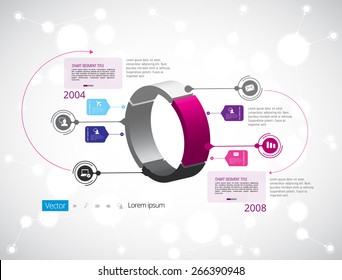 Template for business presentation with text areas. Infographic