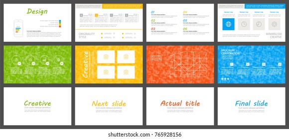 Template for business presentation, used in marketing and advertising, flyer and banner, the annual report. Yellow, green, red and blue elements infographic on a black background. Vector illustration