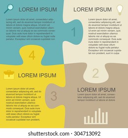 Template for business presentation. Vector square puzzle infographic with four option. 