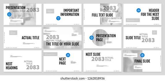 Template for business presentations. Blue and Gray elements on a white background. Presentation slide, flyer leaflet, brochure cover, report, marketing and banner