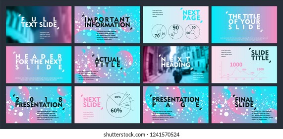 Template for business presentations. Cyano pink abstract elements on a light background. Presentation slide, flyer leaflet, brochure cover, report, marketing and banner