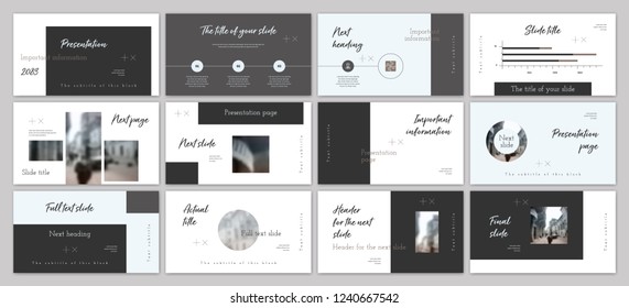 Template for business presentations. Light blue and Black elements on a white background. Presentation slide, flyer leaflet, brochure cover, report, marketing and banner