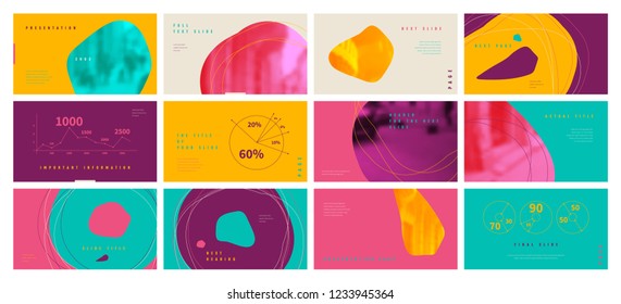 Template for business presentations. Multicolored and Abstract elements on a different background. Presentation slide, flyer leaflet, brochure cover, report, marketing and banner