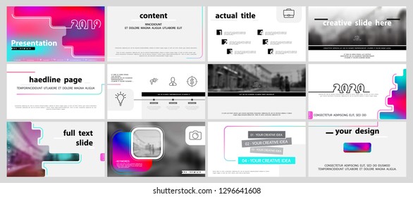 Template for business presentations. Multicolored elements on a white background. Multipurpose slide, Infographics, monitor, cover postcard, report, advertisement, text, brochure, marketing and banner