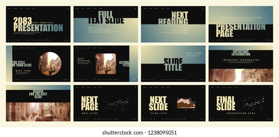 Template for business presentations. Pastel Turquoise and Grayish pink elements on a dark background. Presentation slide, flyer leaflet, brochure cover, report, marketing and banner