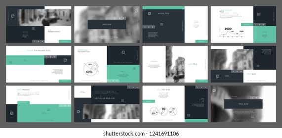 Template for business presentations. Temperate aquamarine and Dark gray blue elements on a white background. Presentation slide, flyer leaflet, brochure cover, report, marketing and banner