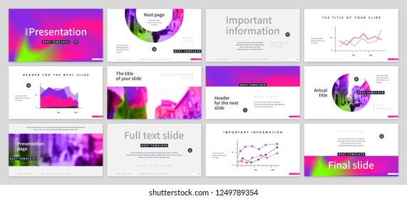 Template for business presentations. Trend gradient elements 2019 on a white background. Presentation slide, flyer leaflet, brochure cover, report, marketing and banner