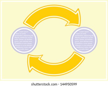 template of business scheme with two stages