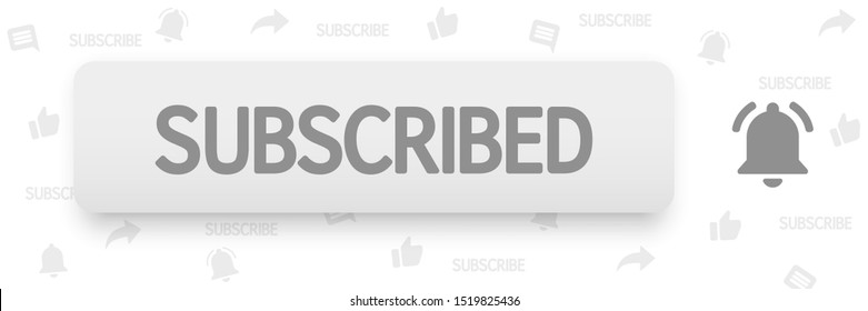 Template button subscribed and bell. Web button layout. Social media concept background. Blogging. Marketing. Vector illustration. EPS 10