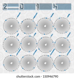 Template of a calendar. A calendar 2014.