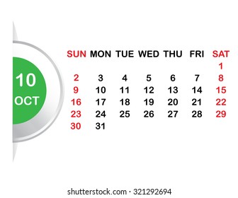 Template of calendar for 2016