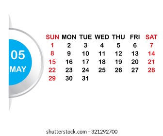 Template of calendar for 2016