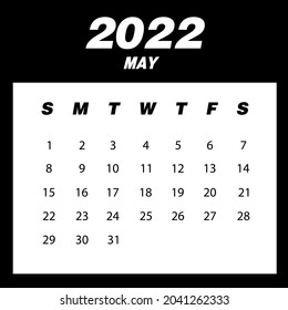 Template of calendar 2022 May
