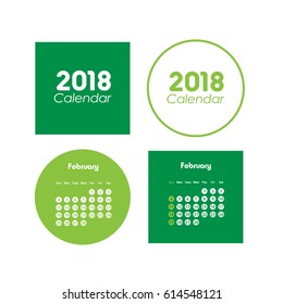 Template of calendar for February 2018
