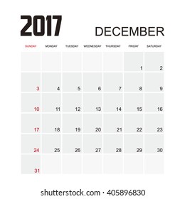 Template of calendar for January 2017.
