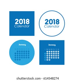 Template of calendar for January 2018
