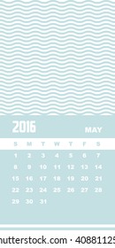 Template of calendar for MAY 2016.