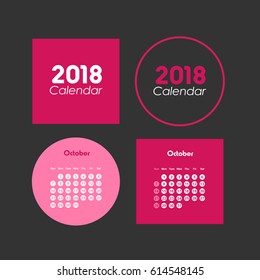 Template of calendar for October 2018

