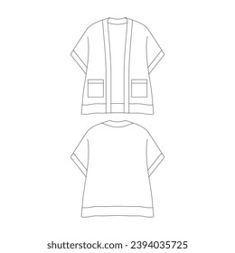 template cape vector illustration flat design outline clothing collection