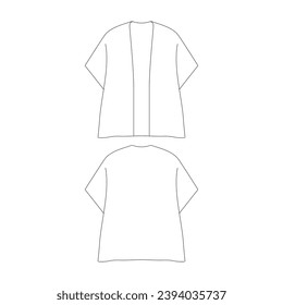 template cape vector illustration flat design outline clothing collection