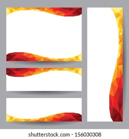 Template card Abstract 3D geometric orange element design background. vector illustration