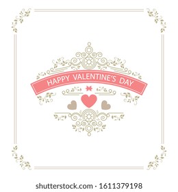 Template card for birthday and greeting, wedding invitation, valentines day. Happy Valentine's Day greeting card or poster.