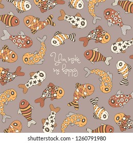 Template card with cartoon fish.