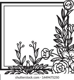 Template of card, elegant wreath frame. Vector