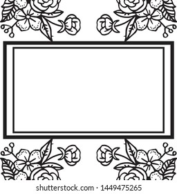 Template of card, elegant wreath frame. Vector
