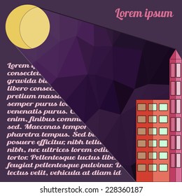 Template card with flat illustration 