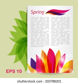 Template card with flower. Flower background. Vector.
