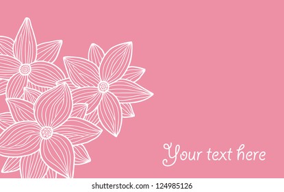 Template for the card with flowers
