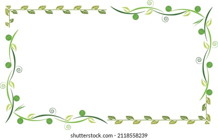 template card frame border. Color gradient on a white background. leaf, vector design illustration.