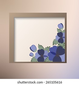 Template card for greeting, invitation, wedding, birthday, Easter with spring flowers