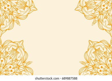 template card for greeting card. vector illustration. design for invitation. orange color
