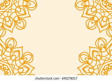 template card for greeting card. vector illustration. design for invitation. orange color