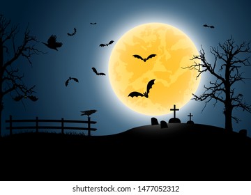 Template card for a Halloween. Vector illustration
